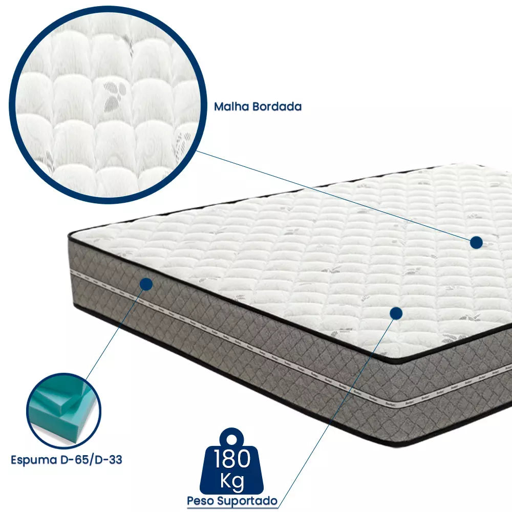COLCHAO ESPUMA OPALA MAX FIRM CASAL QUEEN 198X158X24