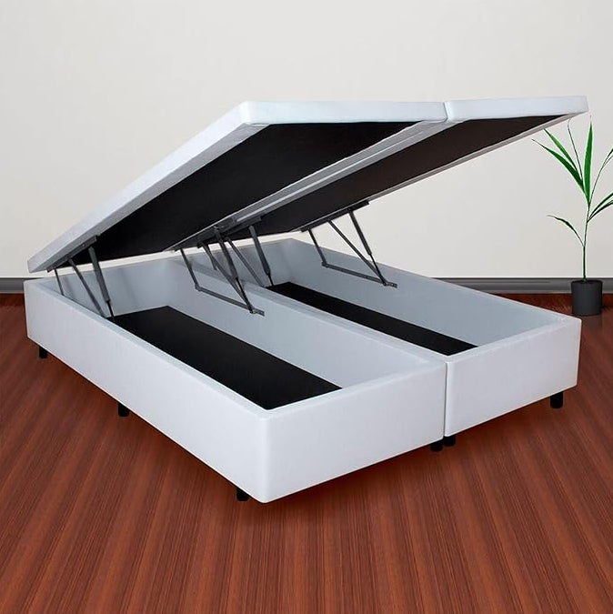 BASE BOX BAU BIPARTIDO CASAL - BRANCO CORINO