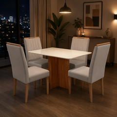 MESA MALAGA + 4 CADEIRAS MAIA