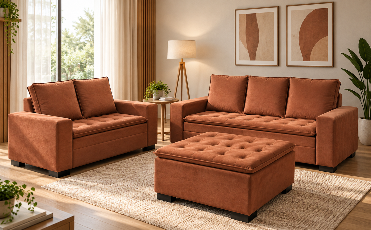 SOFA 2 E 3 LUGARES FRANÇA | C/ PUFF