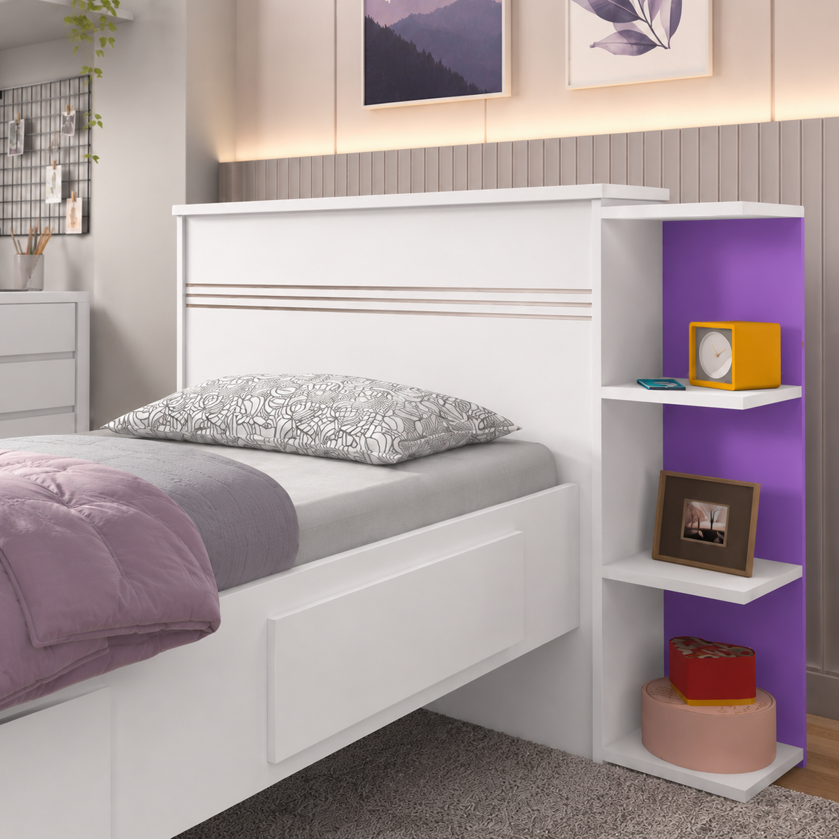 CAMA BAU JADE | COM 2 GAVETAS