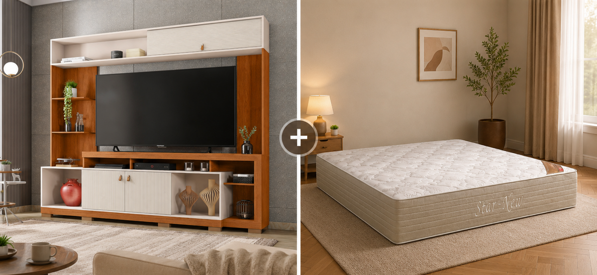 COMBO: COLCHAO MOLAS ENSACADAS CASAL + HOME SINFONIA