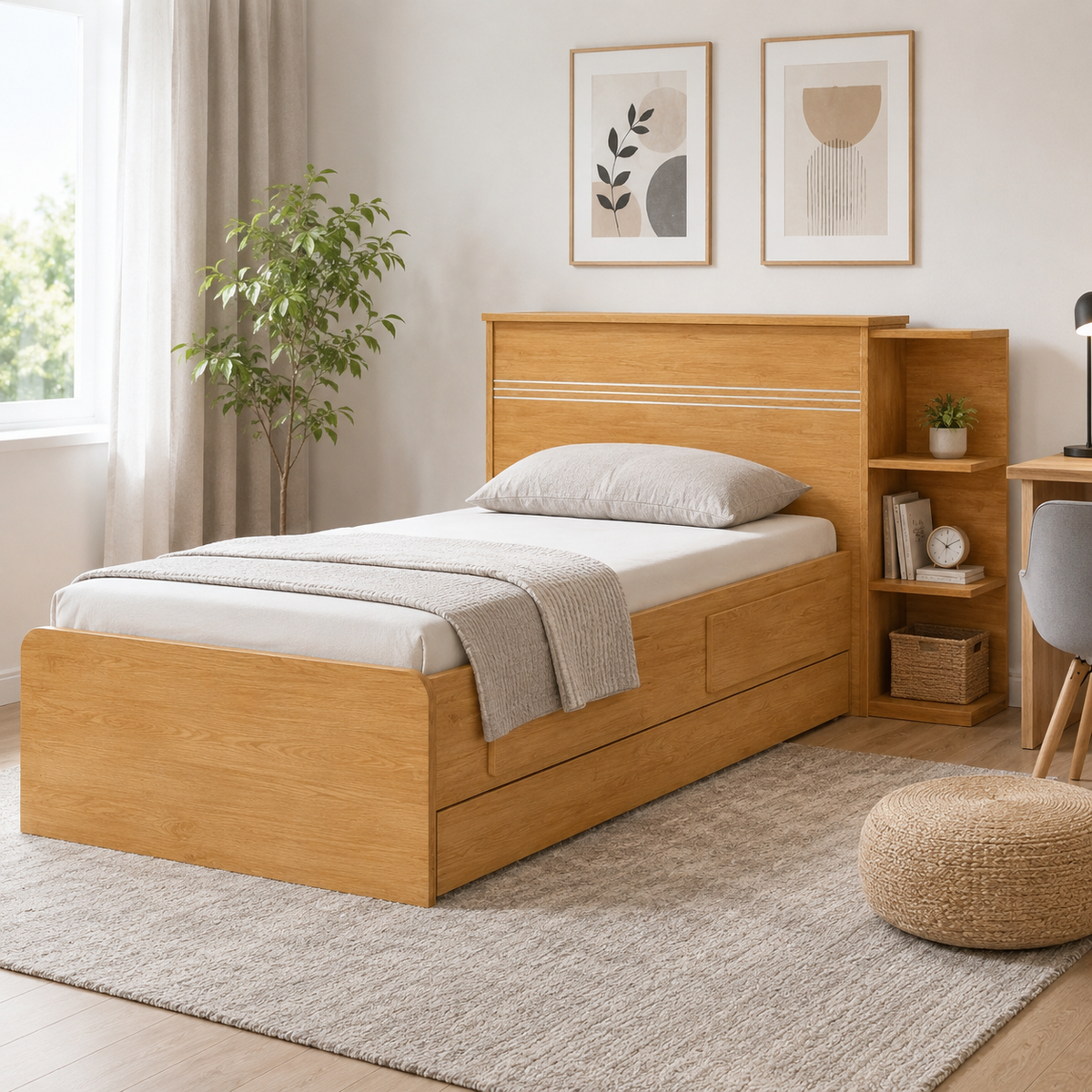 CAMA BAU JADE COM CAMA AUXILIAR | SOLTEIRO
