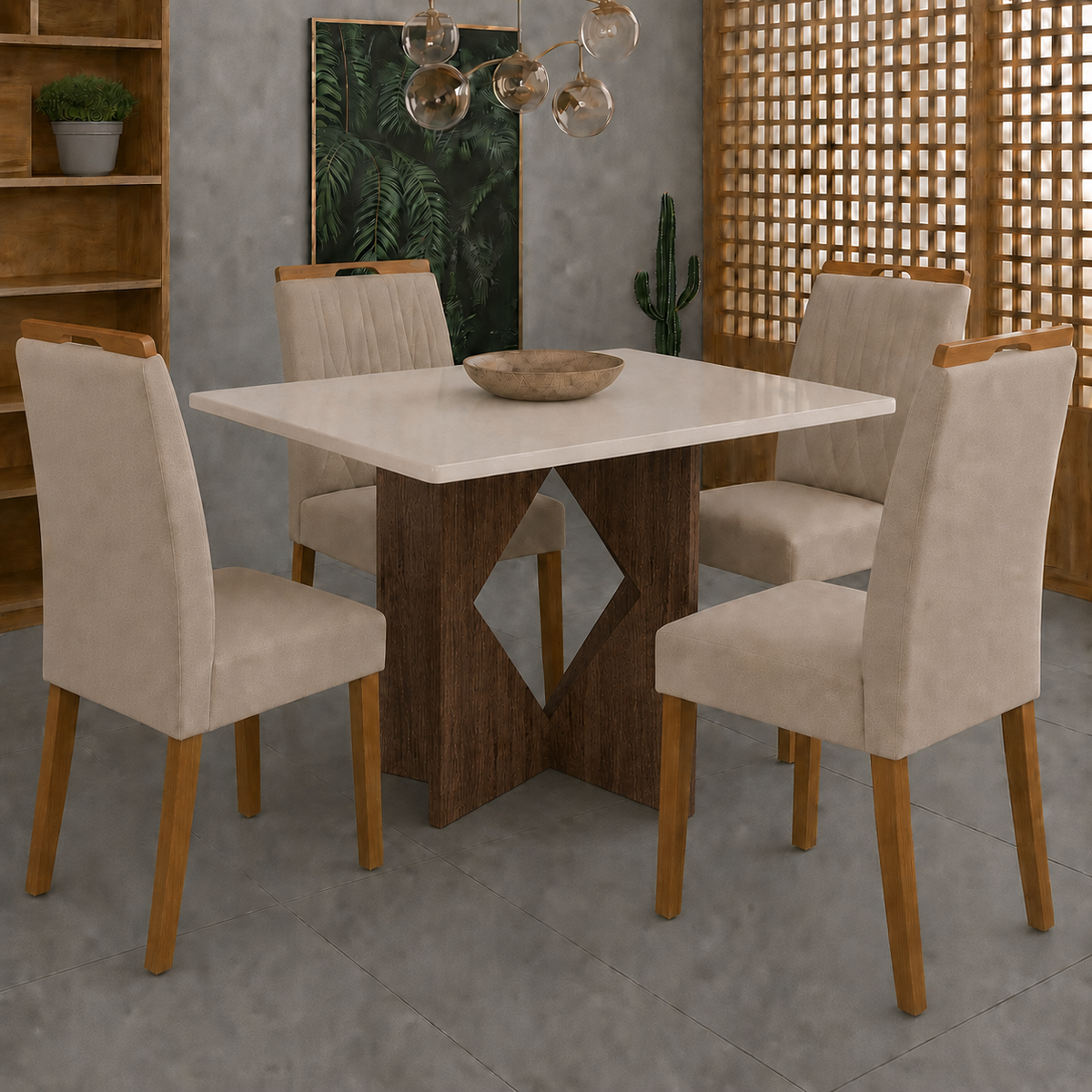 MESA MADRI + 4 CADEIRAS MAIA
