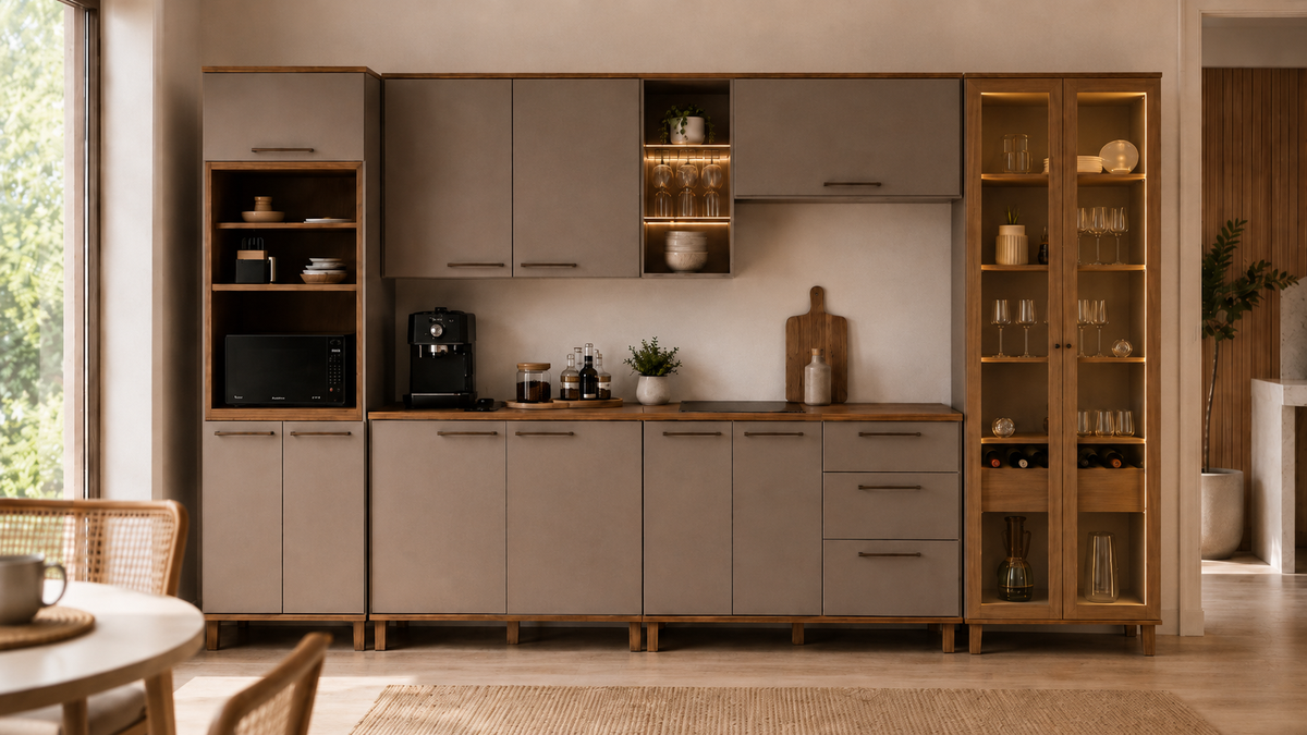 COZINHA MODULADA DAMASCO 6 PEÇAS | CAMURÇA