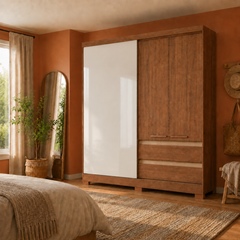 GUARDA ROUPA CONDOR | 3P | NOGUEIRA MAD/NATURA/3D