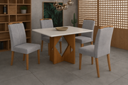 MESA MADRI 1.20X80 + 4 CADEIRAS MALAGA