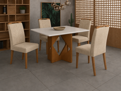 MESA MADRI 1.20X80 + 4 CADEIRAS MALAGA
