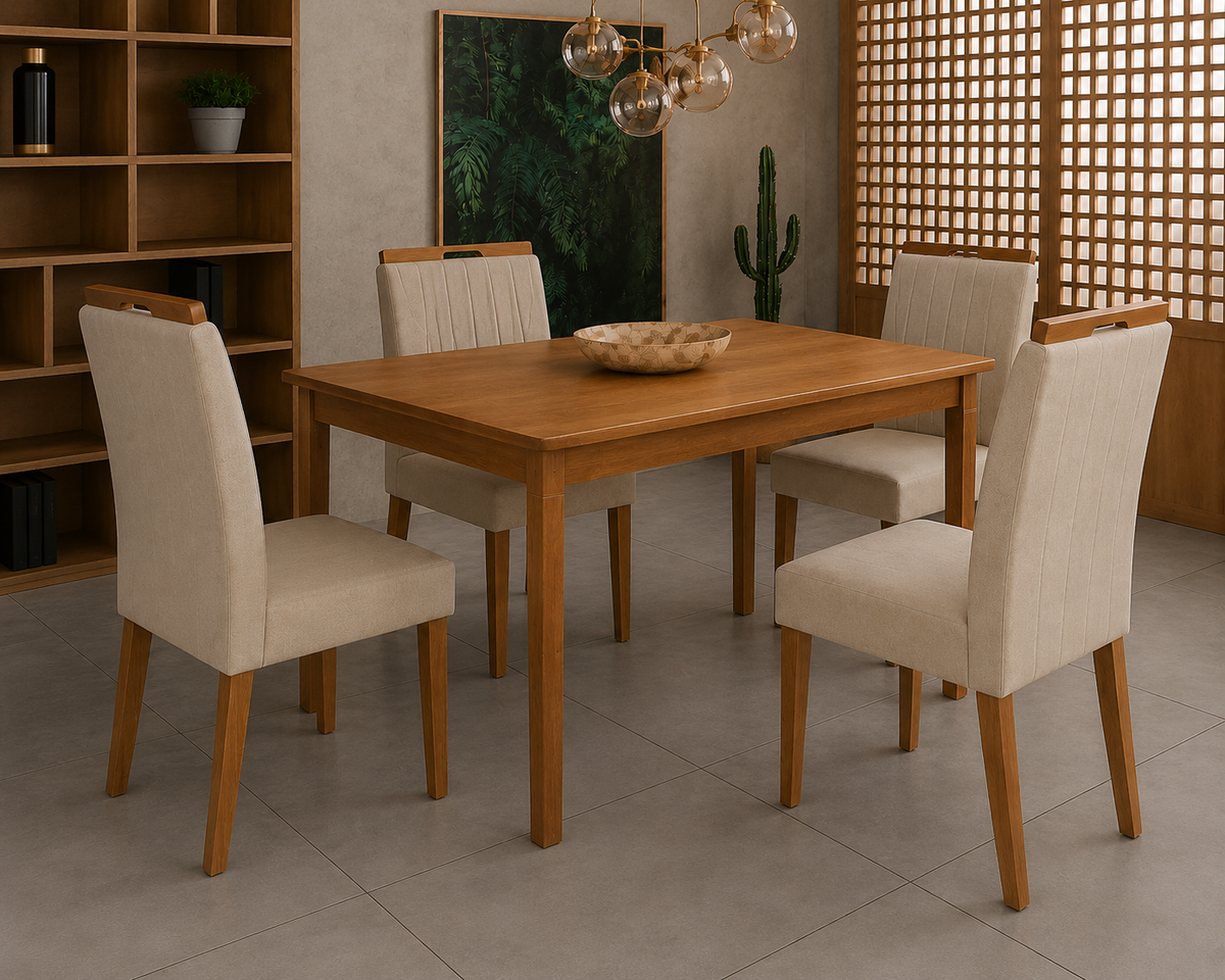 MESA ALEGRA 1.20X0.80 + 4 CADEIRAS MAIA
