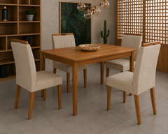 MESA ALEGRA 1.20X0.80 + 4 CADEIRAS MAIA