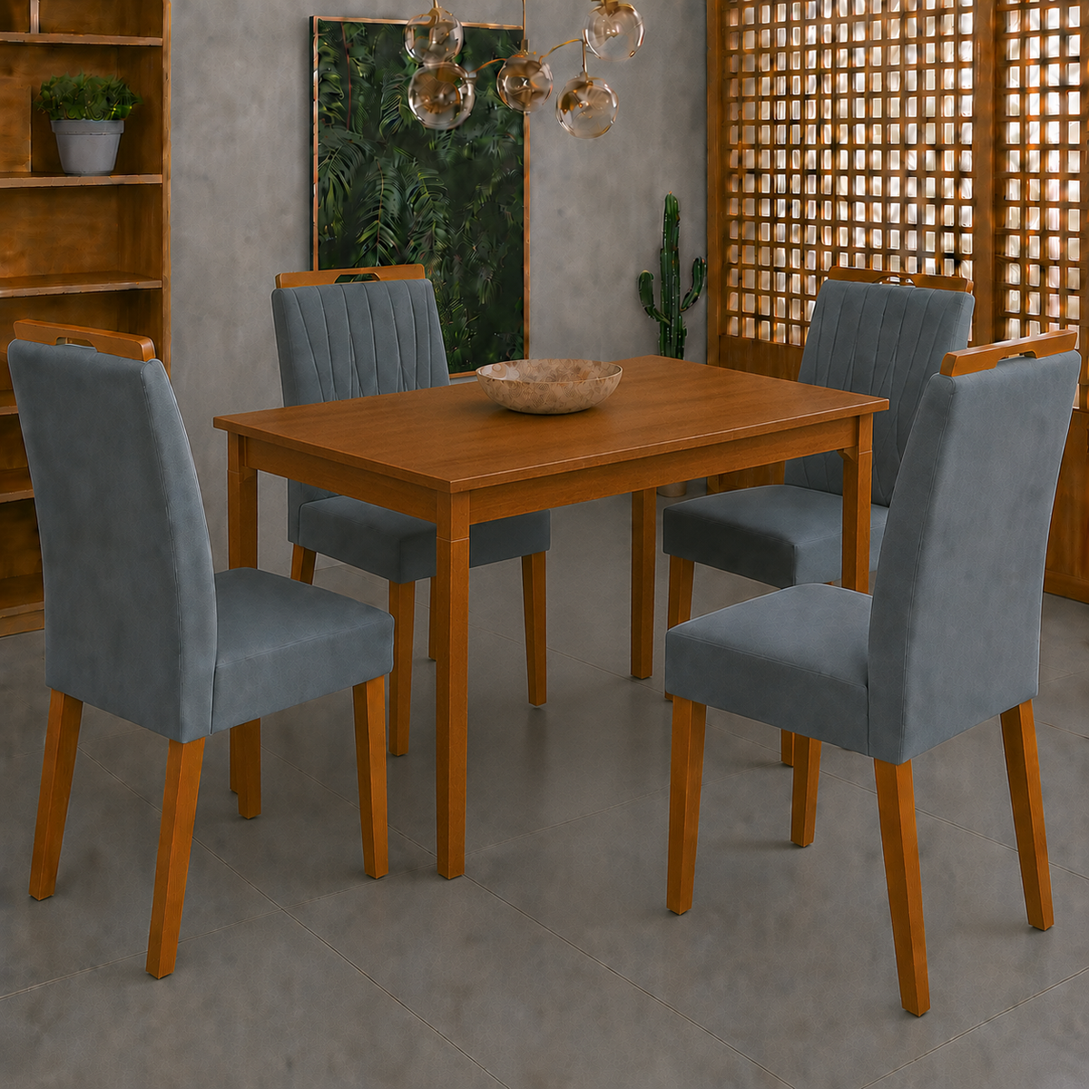 MESA ALEGRA 1.20X0.80 + 4 CADEIRAS MAIA