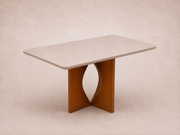 MESA MADRI | C/VIDRO | CINAMOMO/OFF WHITE
