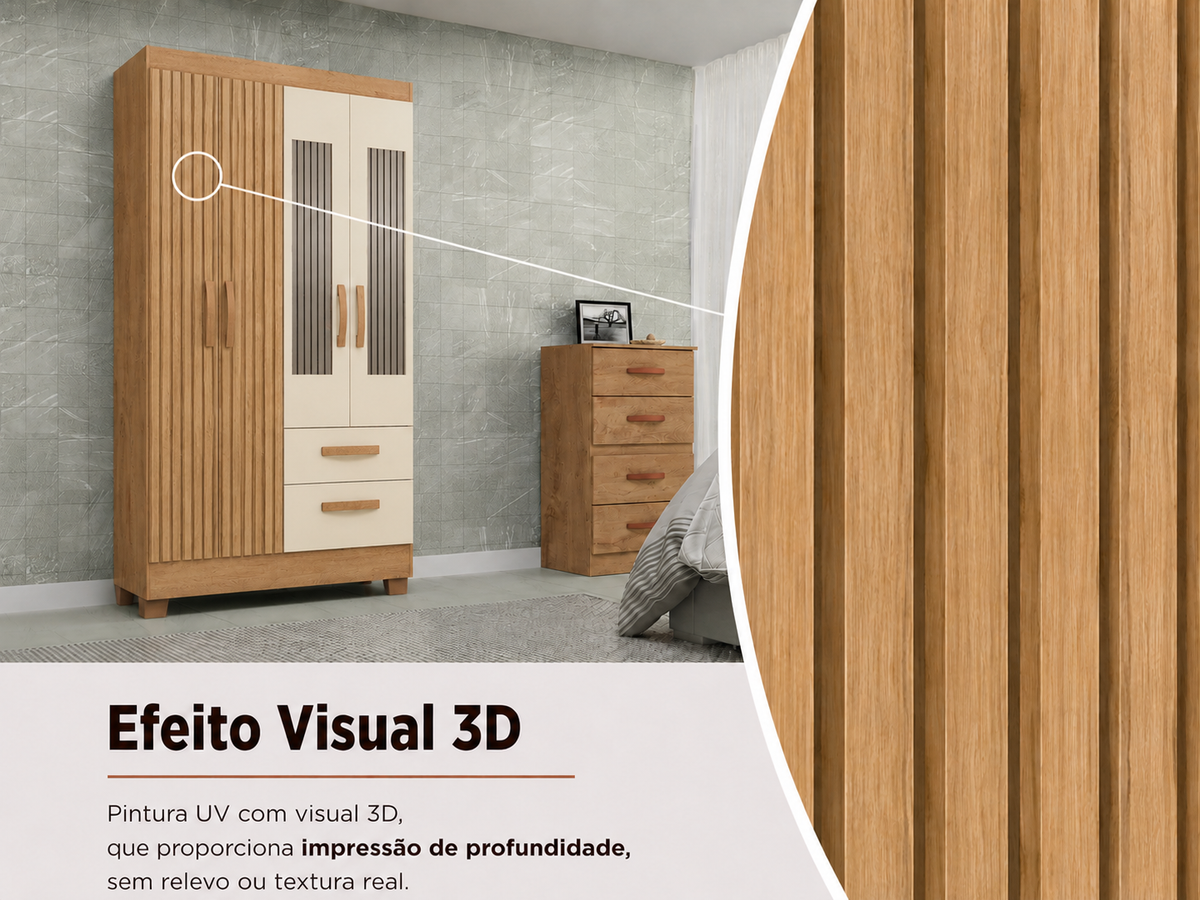 GUARDA ROUPA FORTALEZA | 4 PORTAS 2 GAVETAS | ATUALLE