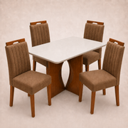 CONJ DE MESA MADRI 1,20X80 + 4 CADEIRAS MALAGA