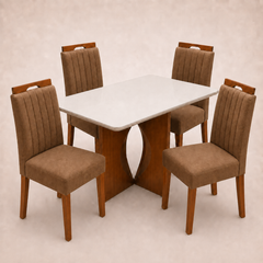 CONJ DE MESA MADRI 1,20X80 + 4 CADEIRAS MALAGA