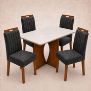 CONJ DE MESA MADRI 1,20X80 + 4 CADEIRAS MALAGA