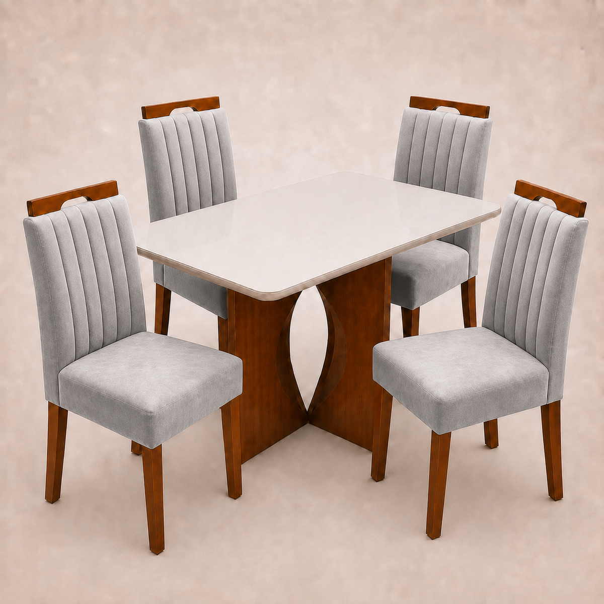 CONJ DE MESA MADRI 1,20X80 + 4 CADEIRAS MALAGA
