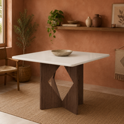 MESA MADRI | C/VIDRO | CINAMOMO/OFF WHITE