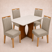 CONJ DE MESA MADRI 1,20X80 + 4 CADEIRAS MALAGA