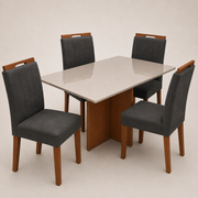 MESA MALAGA 1.00X80 + 4 CADEIRAS MALAGA