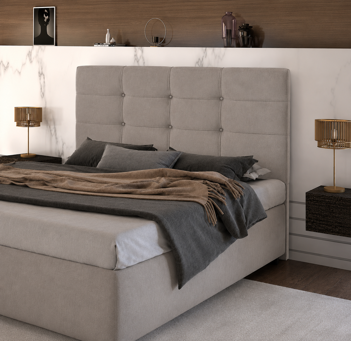 CABECEIRA ESLOVENIA CASAL 1,40- COR 37 CINZA
