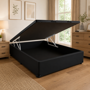 BASE BAU CASAL BLINDADO BLU - PRETO SUEDE
