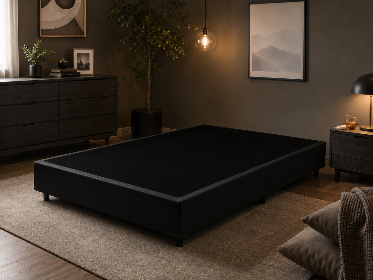 BASE BOX CASAL SIMPLES - PRETO SUEDE BIO STAR/MOLEJO