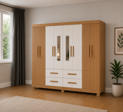 GUARDA ROUPA ITAPEMA 8 PORTAS 4 GAVETAS | COM ESPELHO