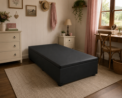 BASE BAU SOLTEIRO BLINDADO BLU 38X88X188CM - PRETO CORINO