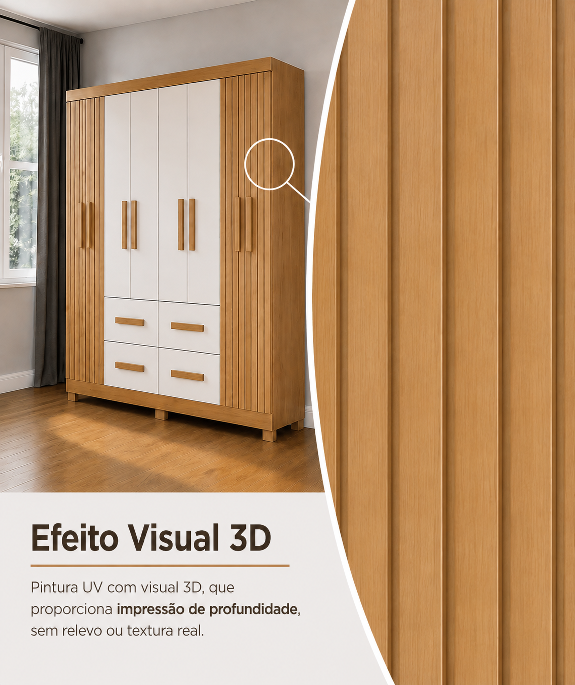 GUARDA ROUPA ITAPEMA 8 PORTAS 4 GAVETAS | COM ESPELHO