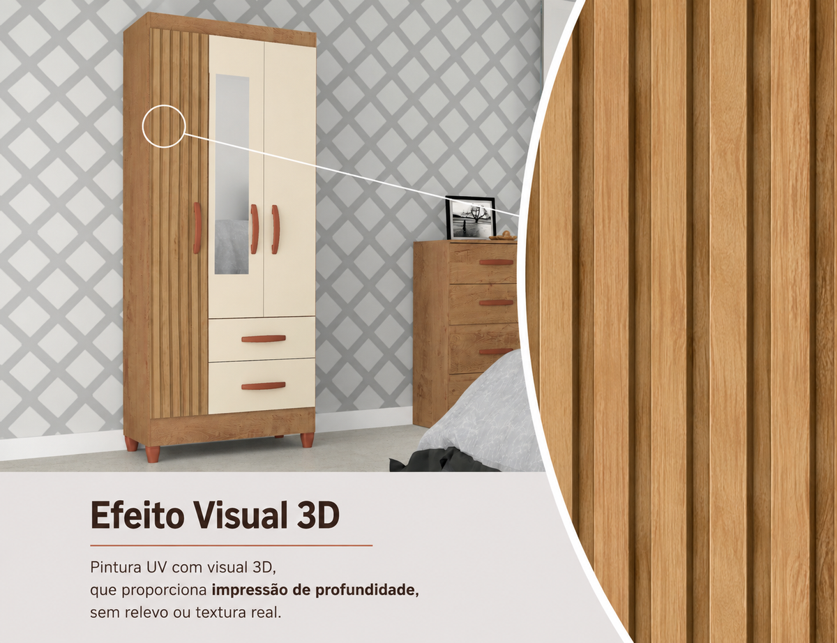 ROUPEIRO 3 PORTAS 2 GAVETAS FORTALEZA