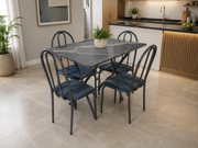 MESA TUBULAR PEDRA 1.00X60CM | 4 CADEIRAS ANNE SORTIDAS