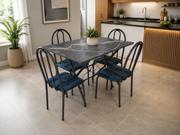 MESA TUBULAR PEDRA 1.20X75CM | 4 CADEIRAS ANNE SORTIDAS