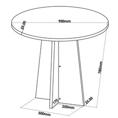 Conjunto Mesa de Jantar com 4 Cadeiras Tampo Redondo Flipp Viero Brisa Mel Blonde Pastel