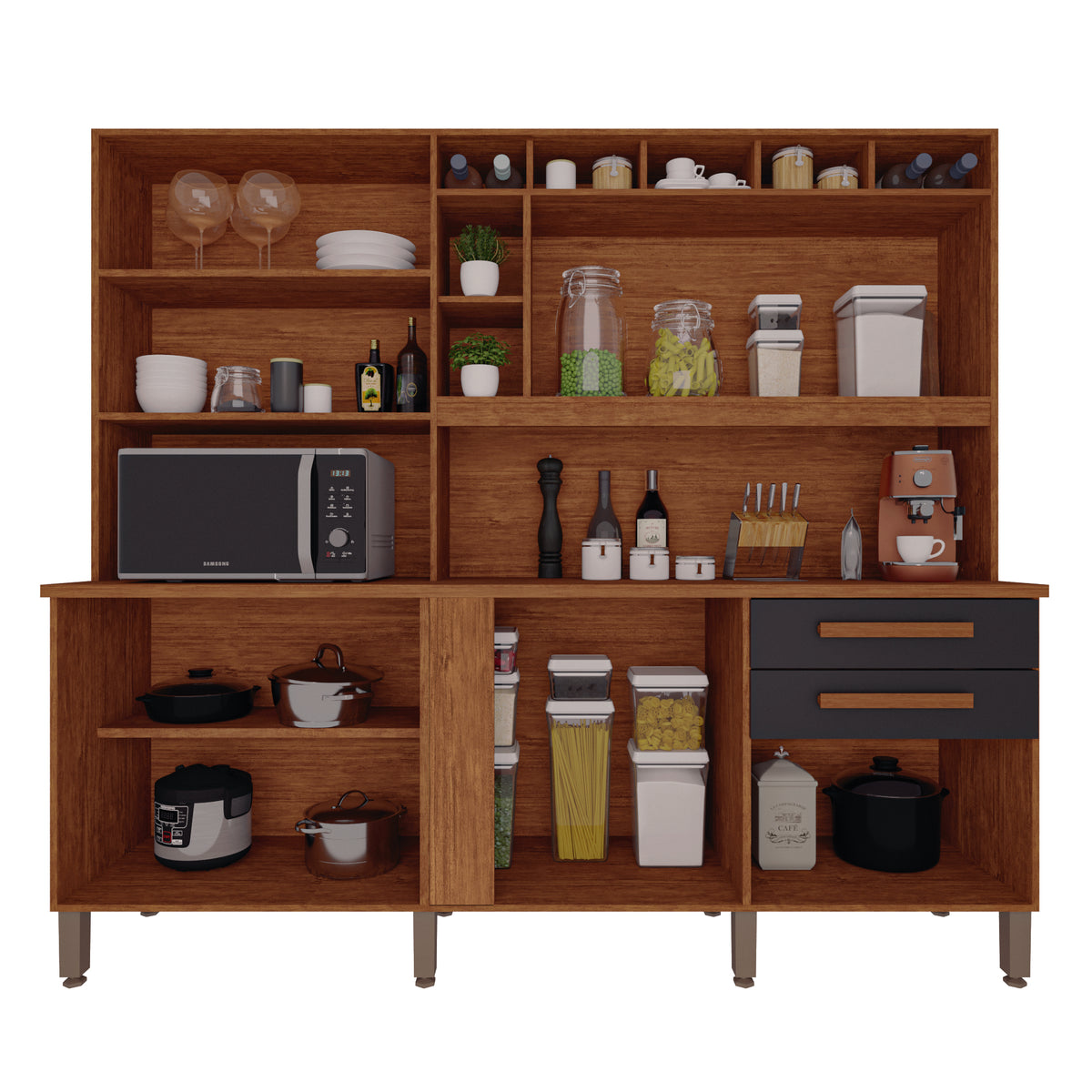 COZINHA ANTONELA C/ ESPELHO- CINAMOMO/OFF WHITE
