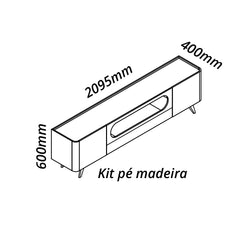 RACK NOBRE 210 C/PES MADEIRA OFF WHITE/NATURALE