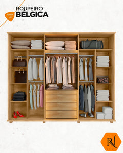 GUARDA ROUPA BELGICA | CINAMOMO/OFF WHITE (C/ ESPELHO)
