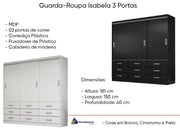 Guarda Roupa Casal 3 Portas 9 Gavetas-Isabela