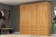 Guarda Roupa Casal 3 Portas 9 Gavetas-Isabela
