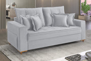 SOFA VICAM C/ ALMOFADAS 2M- 5018 CINZA CLARO