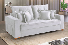 SOFA VICAM C/ ALMOFADAS 2M- 5018 CINZA CLARO