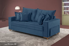 SOFA VICAM C/ ALMOFADAS 2M- 5018 CINZA CLARO