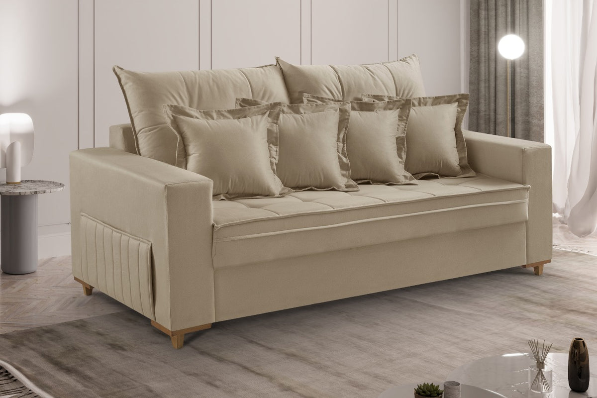 SOFA VICAM C/ ALMOFADAS 2M- 5018 CINZA CLARO
