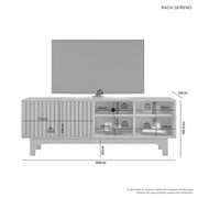 Rack Sereno C/Porta Ripada Larg. 1.68m Cinamomo/Off JCM