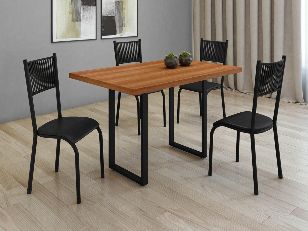 Jogo de Mesa Base U Tradicional com 4 cadeiras Mariana