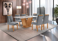 MESA DAKOTA 1.60X80 CINAOFF - 6C LISBOA TEC 169 VELUDO CINZA