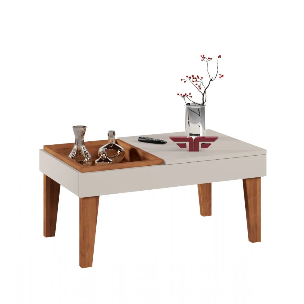 MESA DE CENTRO IVANA - OFF WHITE/CINAMOMO