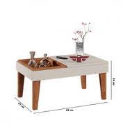 MESA DE CENTRO IVANA - OFF WHITE/CINAMOMO