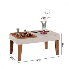 MESA DE CENTRO IVANA - OFF WHITE/CINAMOMO