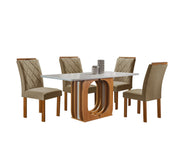 Mesa Toronto Tampo Smart Plus Com 4 Cadeiras Toronto